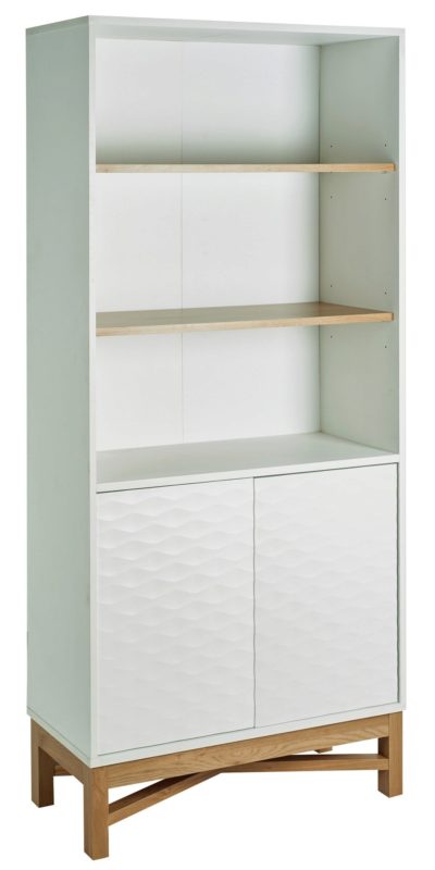 Hygena Zander Textured Bookcase - White & Oak Effect.